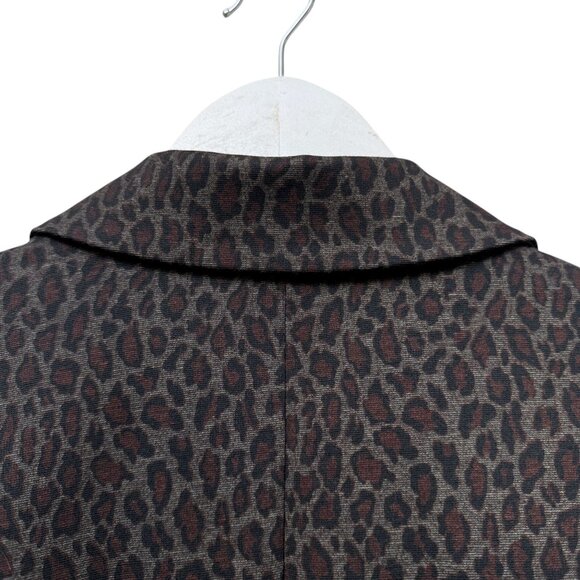 Simply Vera Leopard Blazer Size Large Stretch Ponte Knit Womens Jacket NWT Brown - Picture 7 of 8